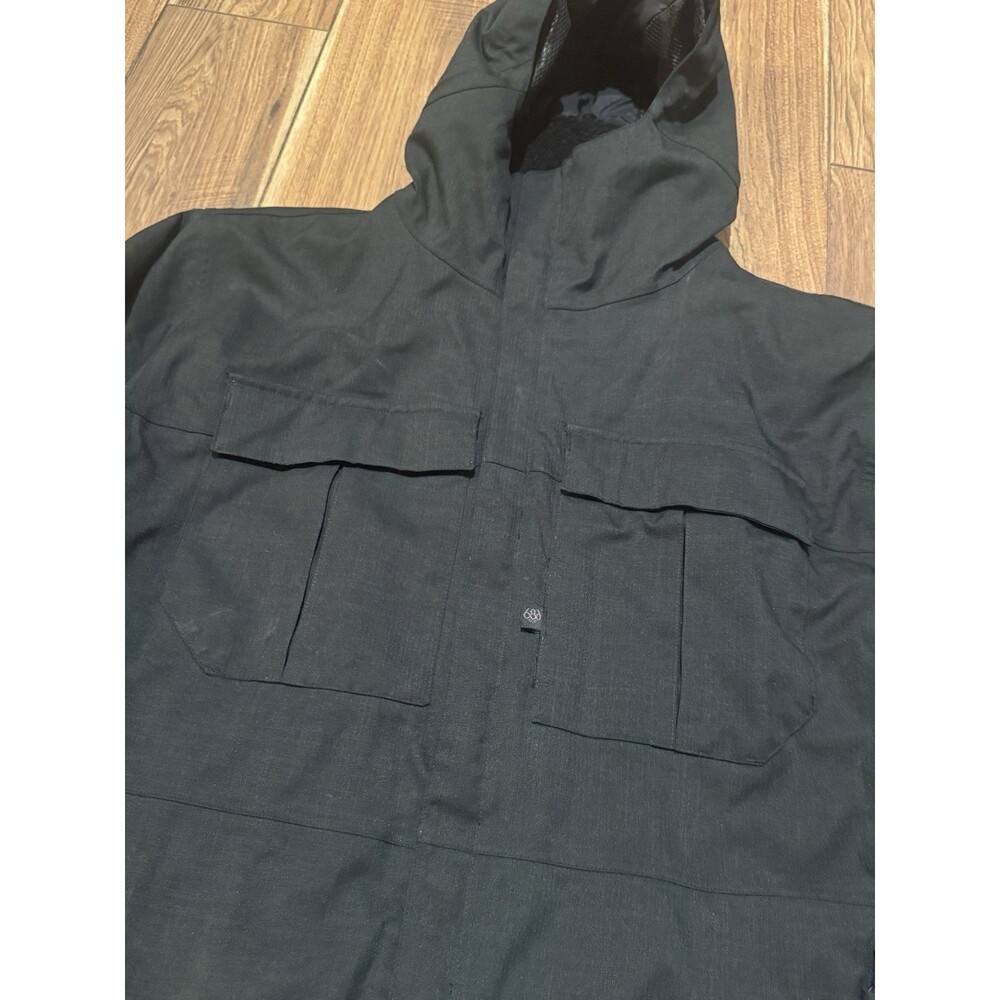 686 Jacket Mens XL Black Parka Hooded Thermal Infidry Snow Ski Snowboarding - Picture 2 of 7